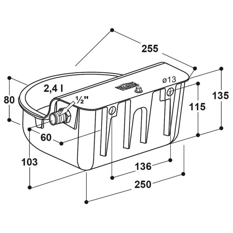 Suevia Vlotter Drinkbak Verwarmbaar Minicup, Model 127K-H 6 Suevia Vlotter Drinkbak Verwarmbaar Minicup, Model 127K-H - Afbeelding 4